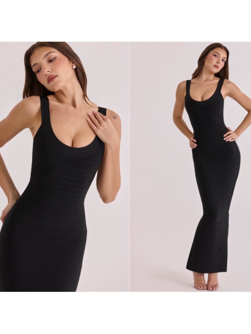 House of CB Black THE OG Black Bandage Maxi Dress size Large